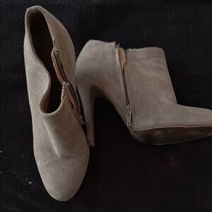 Aldo Taupe Suede Heeled Boots
